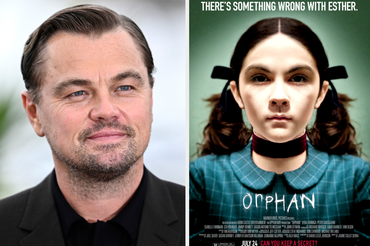 Leonardo dicaprio side by side the poster for orphan
