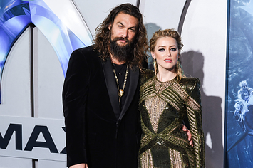 jason momoa and amber heard are pictured