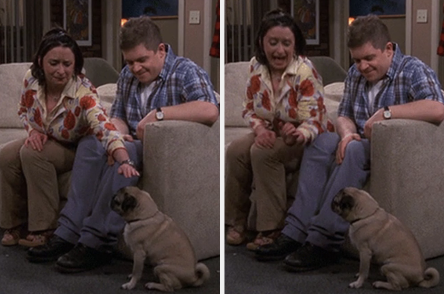 woman afraid of petting dog