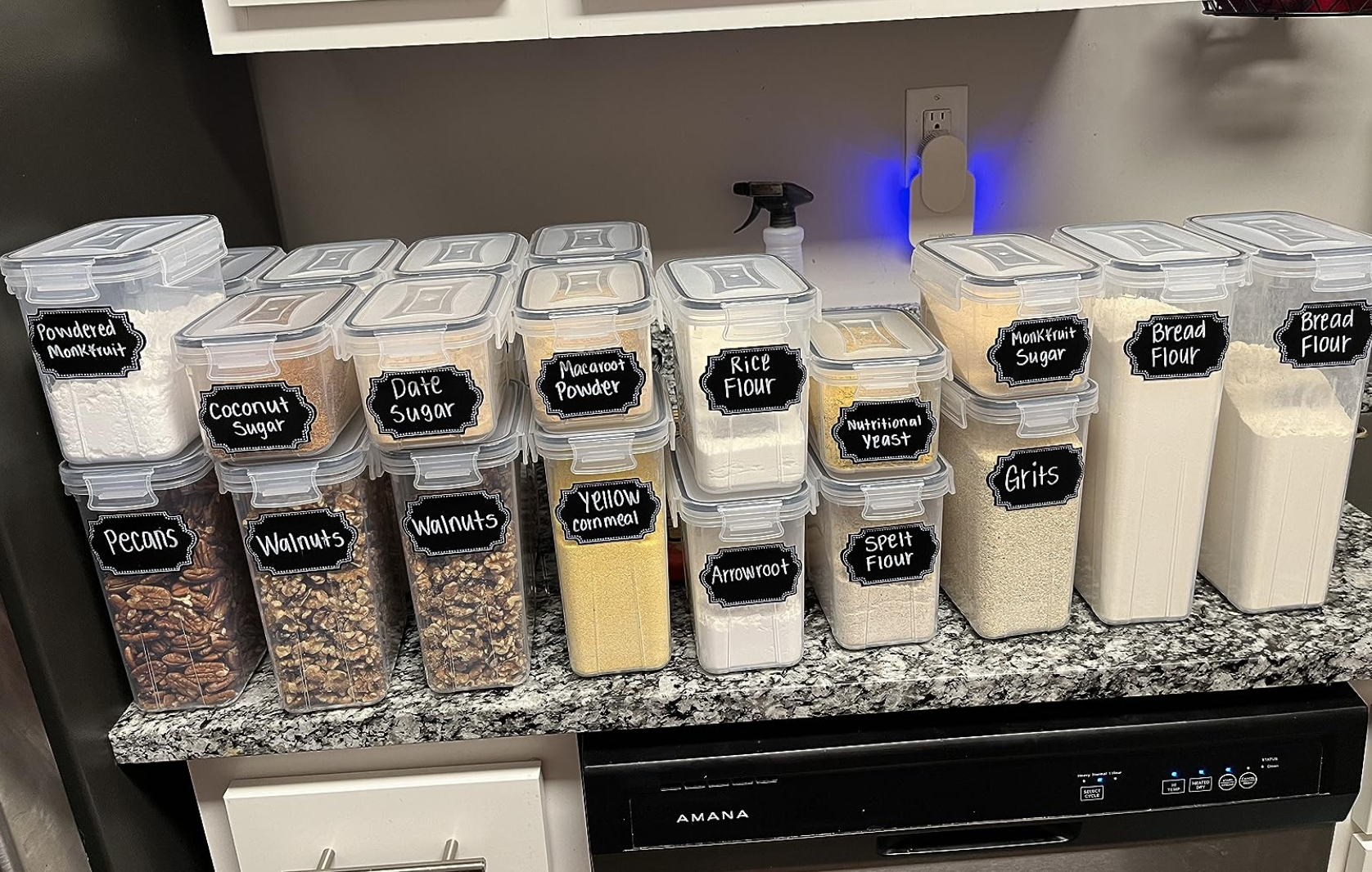reviewer photo of food storage containers holding various baking ingredients