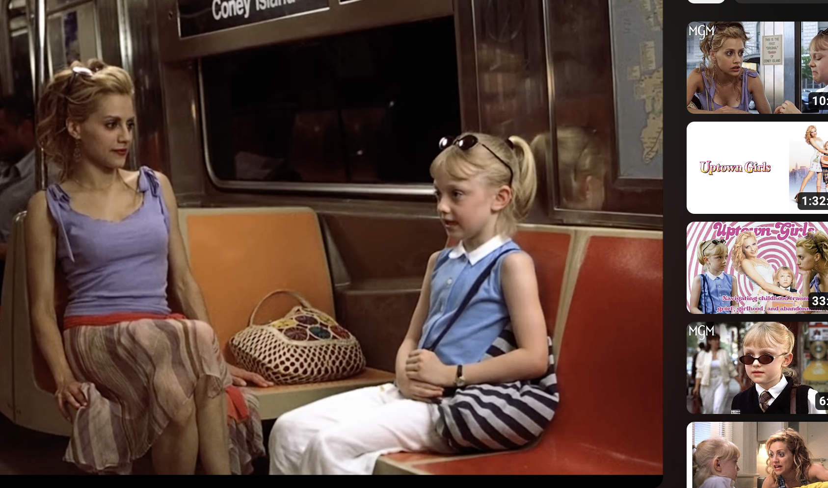 Brittany Murphy and Dakota Fanning as Molly and Ray in &quot;Uptown Girls&quot; are on the subway