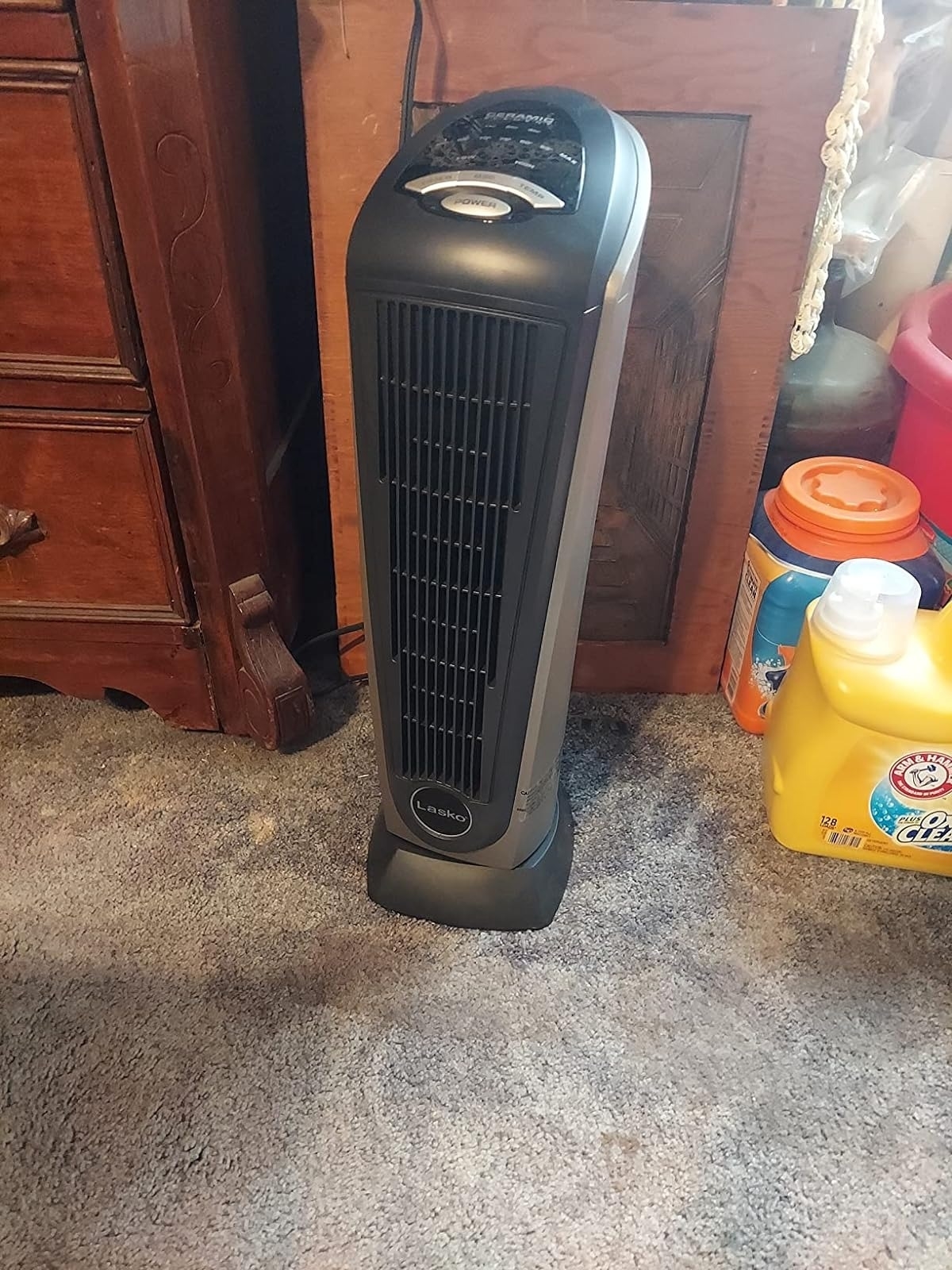 reviewer image of the grey/black space heater