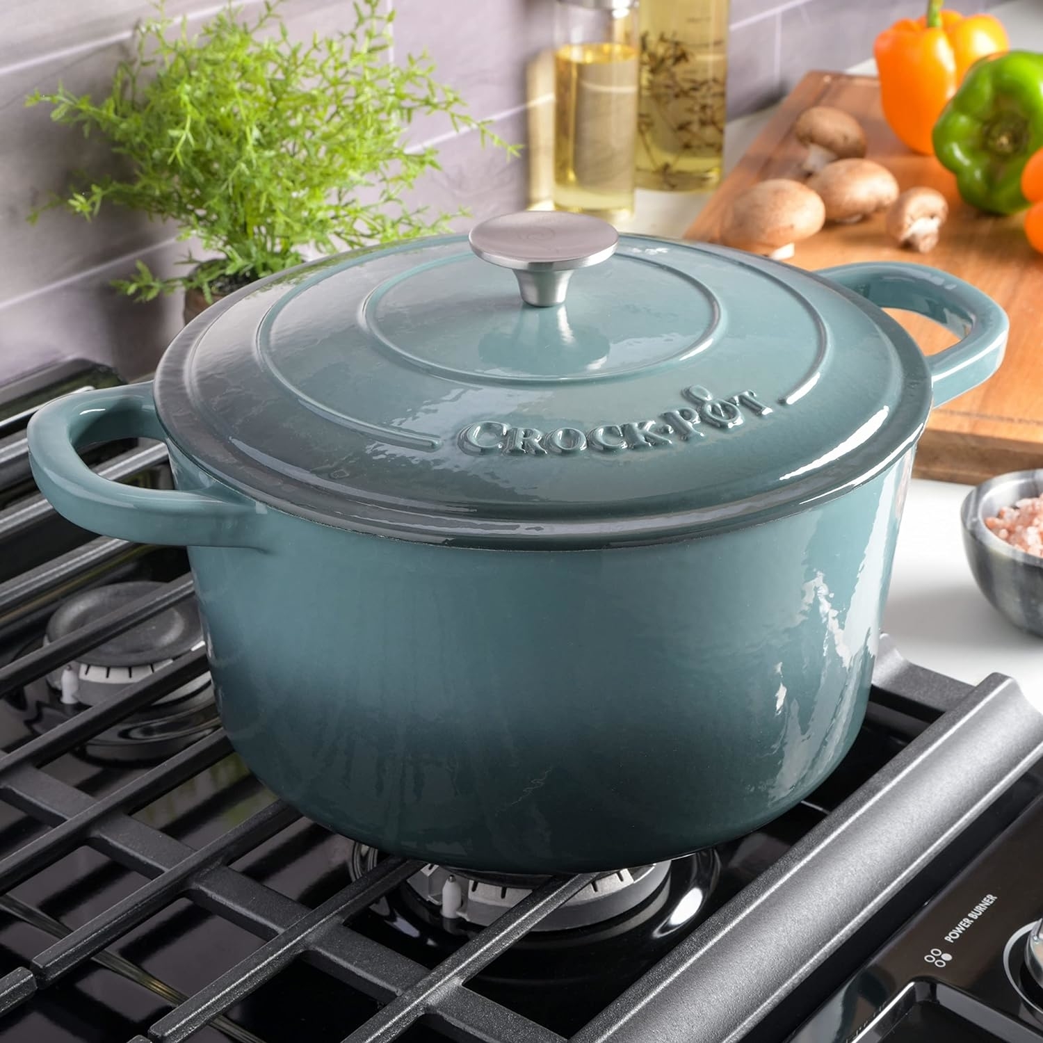 the dutch oven in blue
