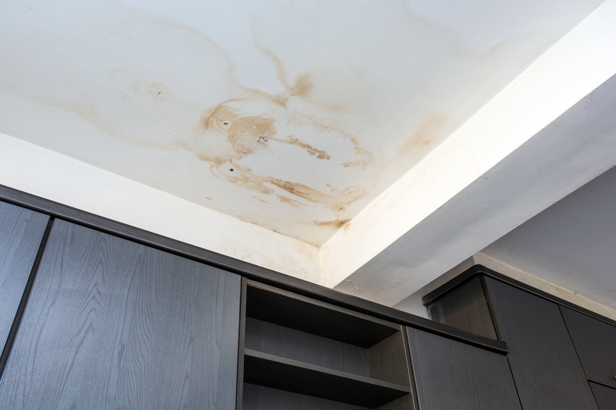 water damage on the ceiling