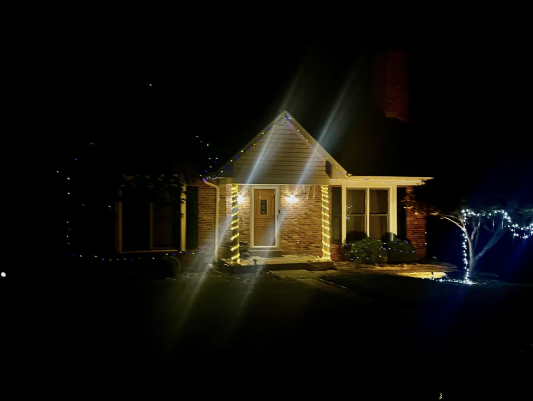 Christmas decorations on a house