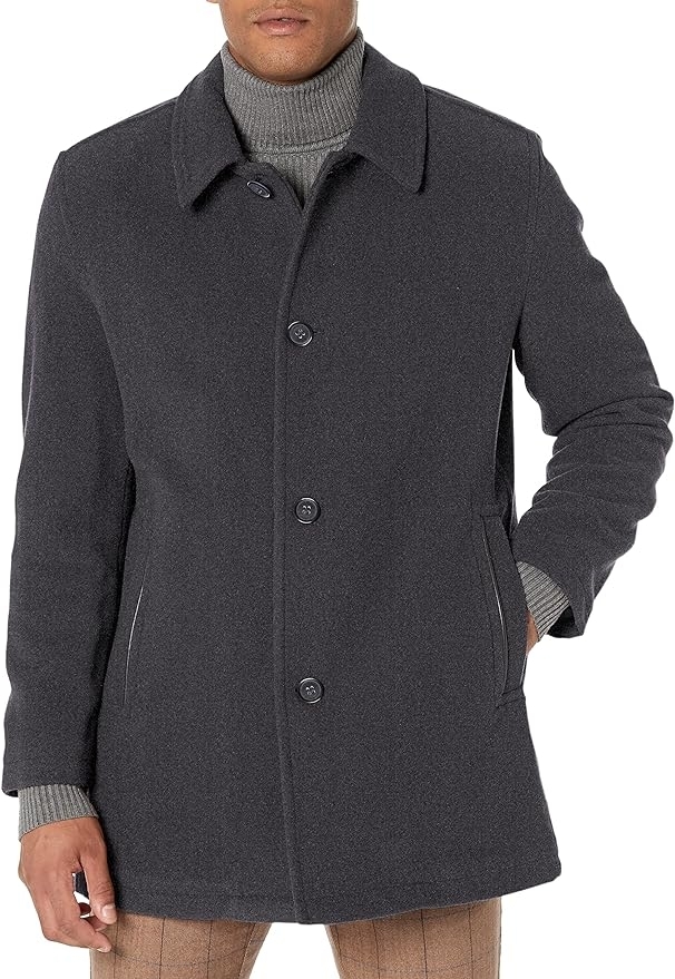 model in wool coat