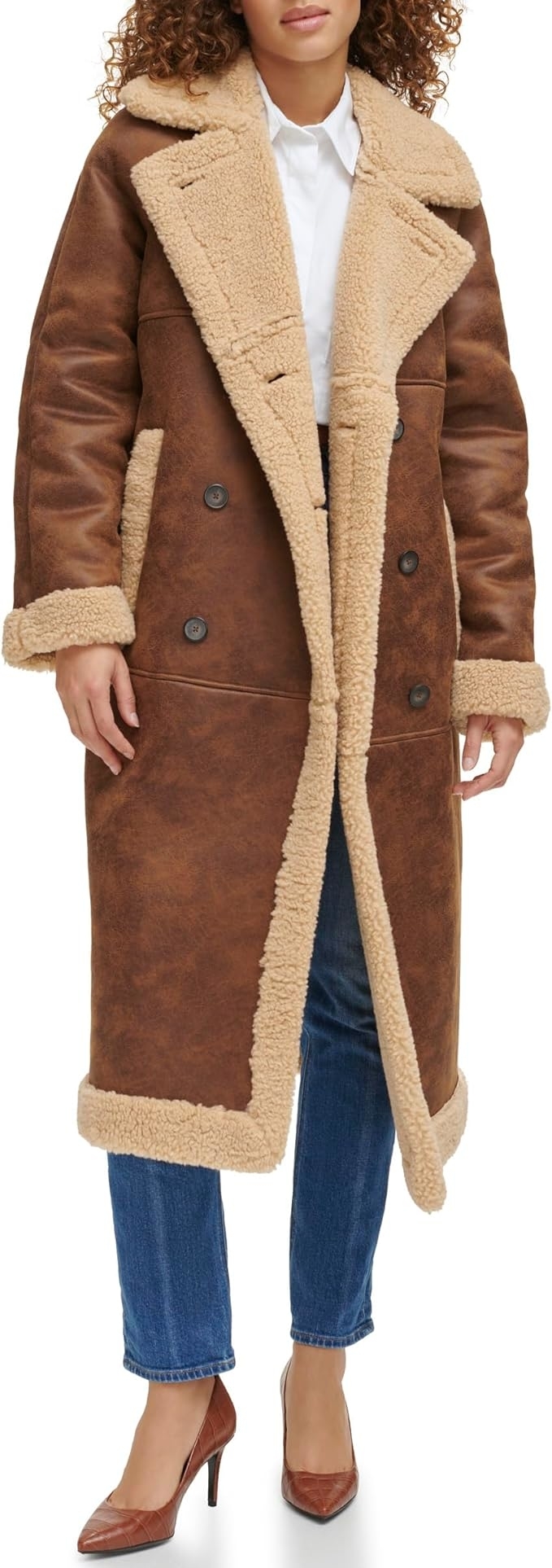 model in coat
