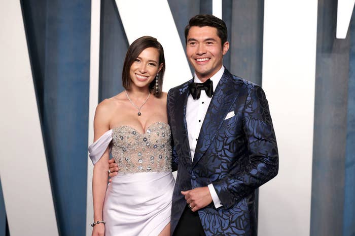 Henry and Liv smile for the cameras on the red carpet