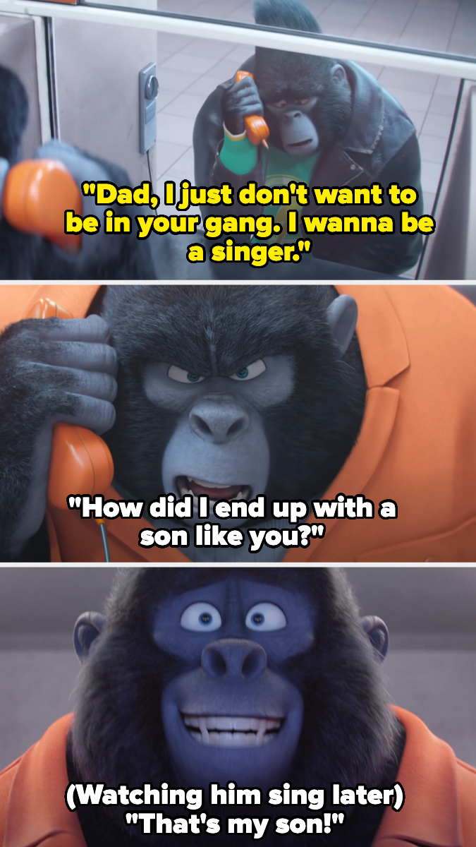 character saying, dad i don&#x27;t want to be in a gang, i want to be a singer