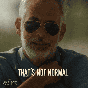 a man saying, "that's not normal"