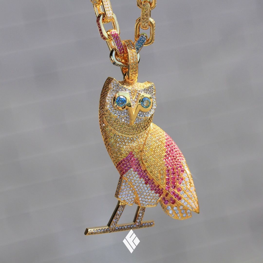 Drake deals owl necklace