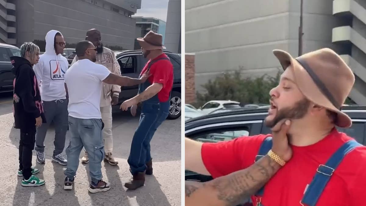 A content creator who goes by the name White Dolemite almost got into a violent altercation after approaching the rappers.