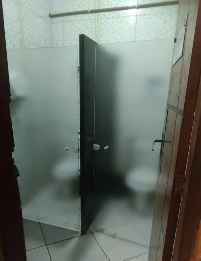 stall doors are completely transparent