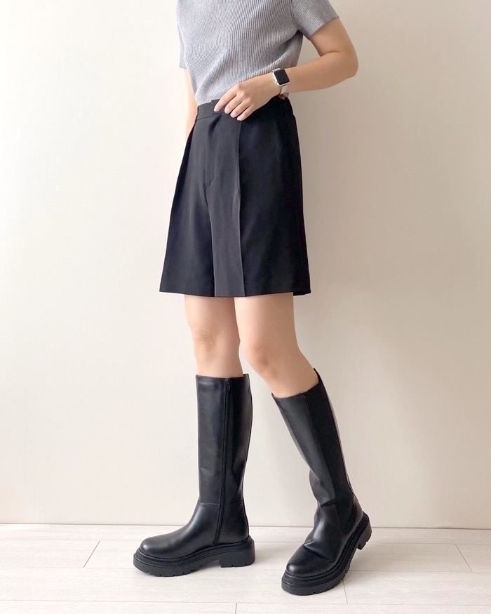 GUのおすすめシューズ「サイドゴアロングブーツ+E」