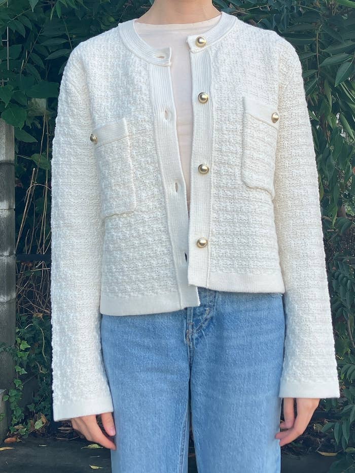 GU（ジーユー）のおすすめカーディガン「ダブルポケットニットジャケット（長袖）」