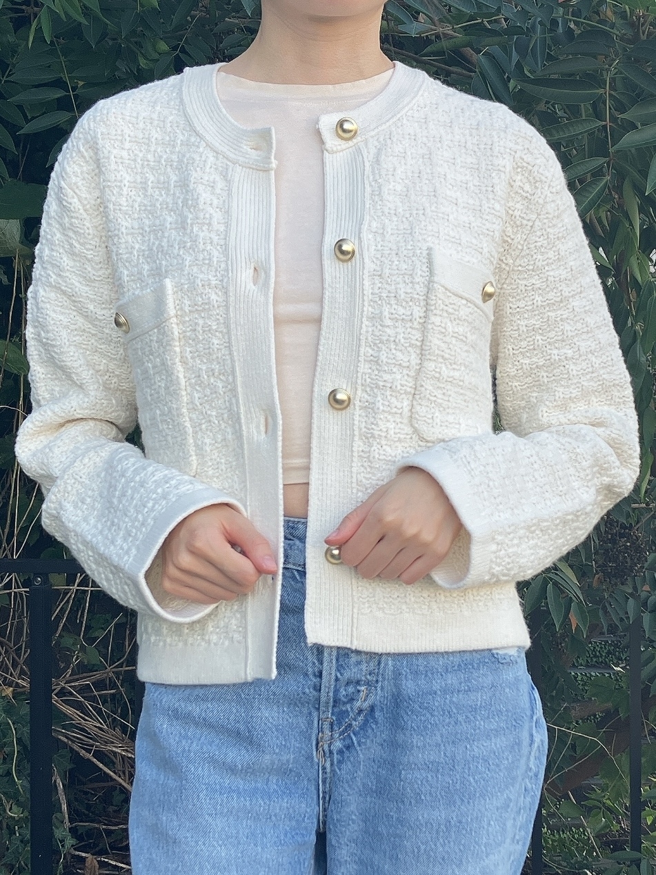 GU（ジーユー）のおすすめカーディガン「ダブルポケットニットジャケット（長袖）」