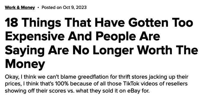 &quot;18 Things That Have Gotten Too Expensive And People Are Saying Are No Longer Worth The Money&quot;