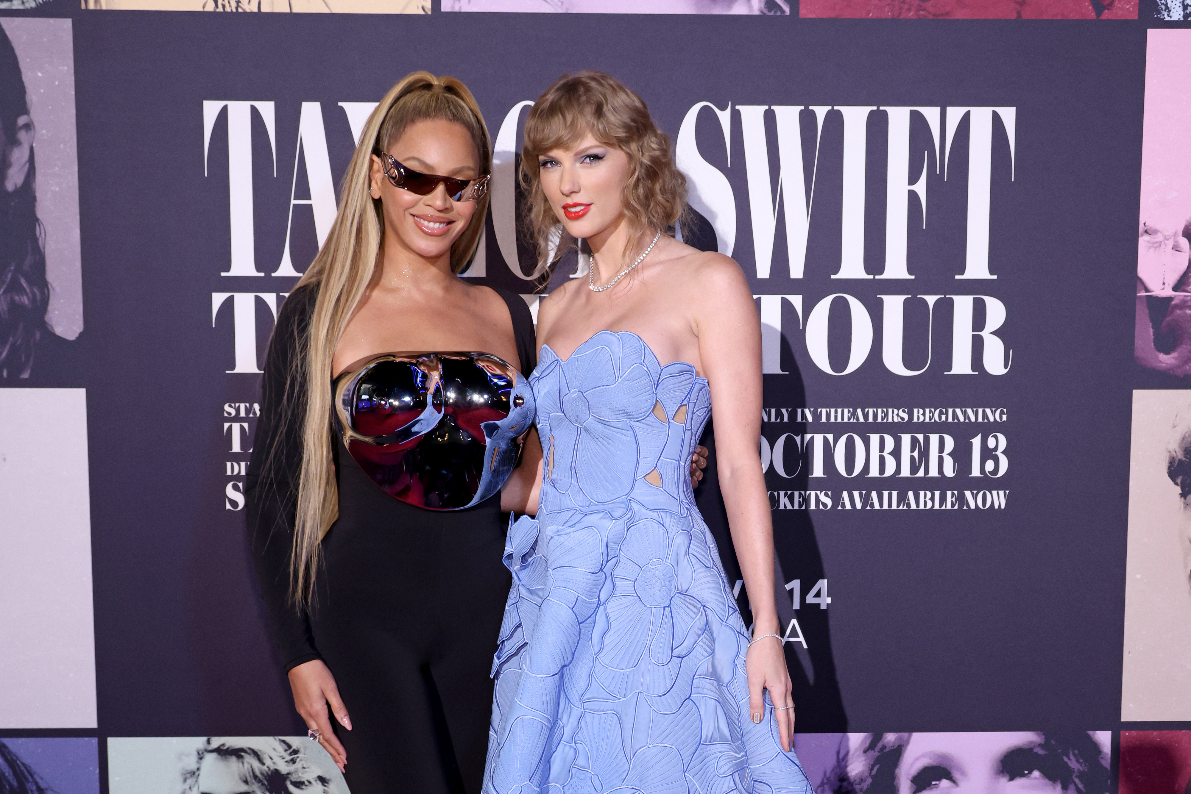 Closeup of Beyoncé and Taylor Swift