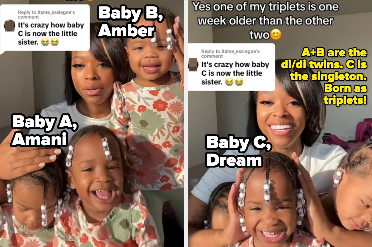 Dee introducing people to her three babies, Amani, Amber (twins), and Dream