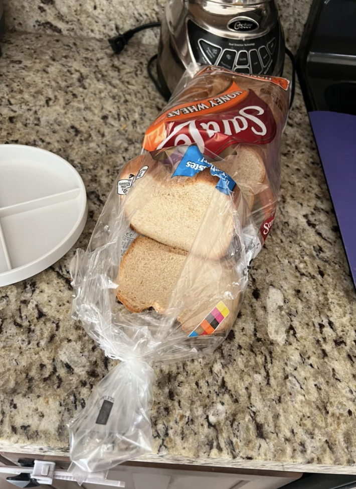 a ripped bread package