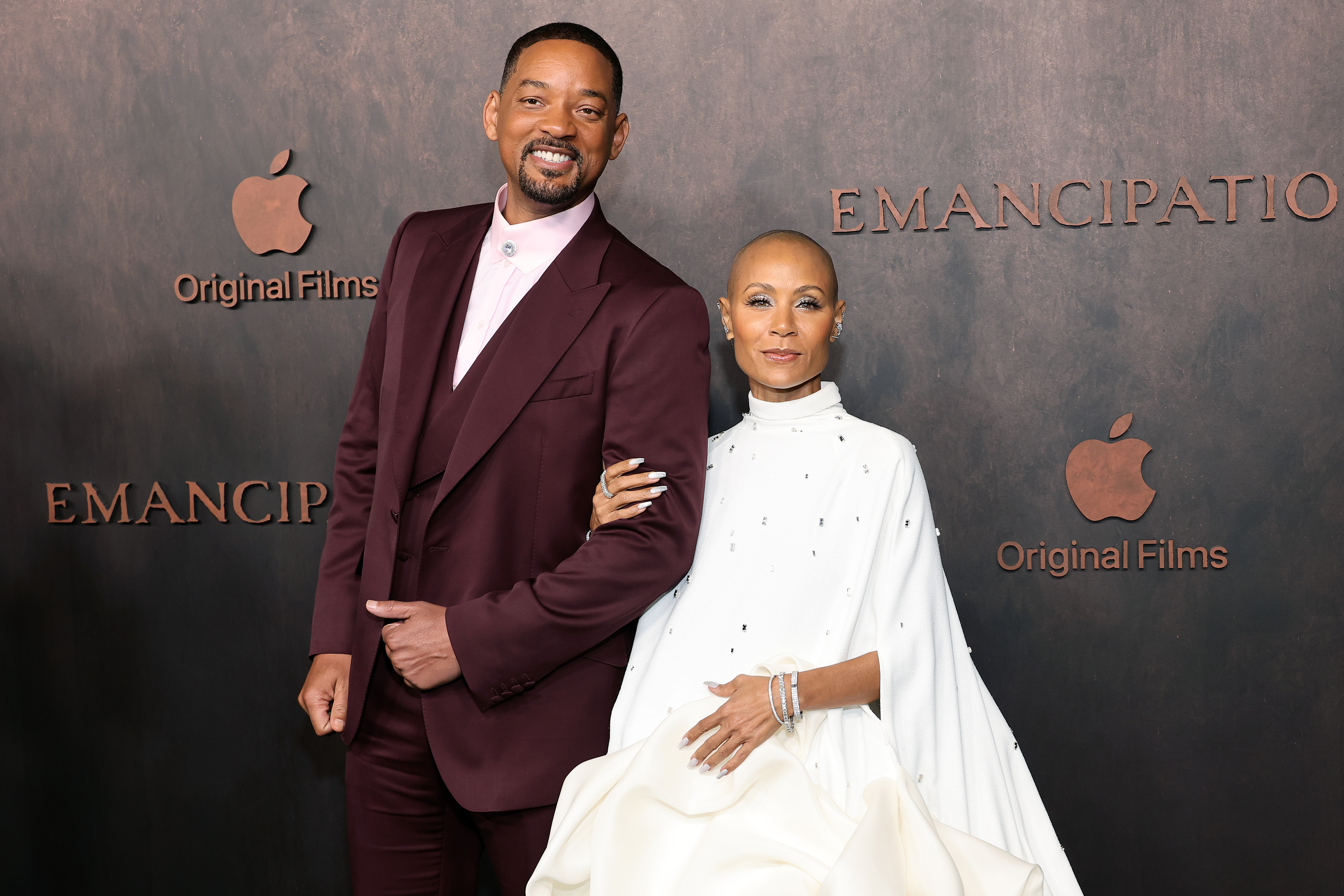 Close-up of Will and Jada at a media event