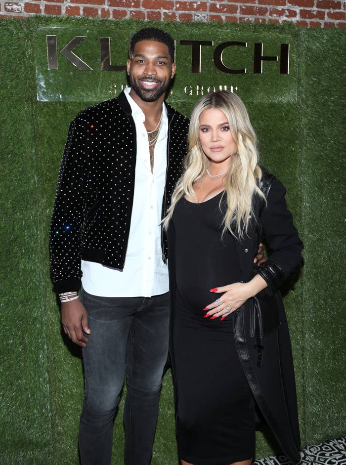 Tristan and Khloé at a media event