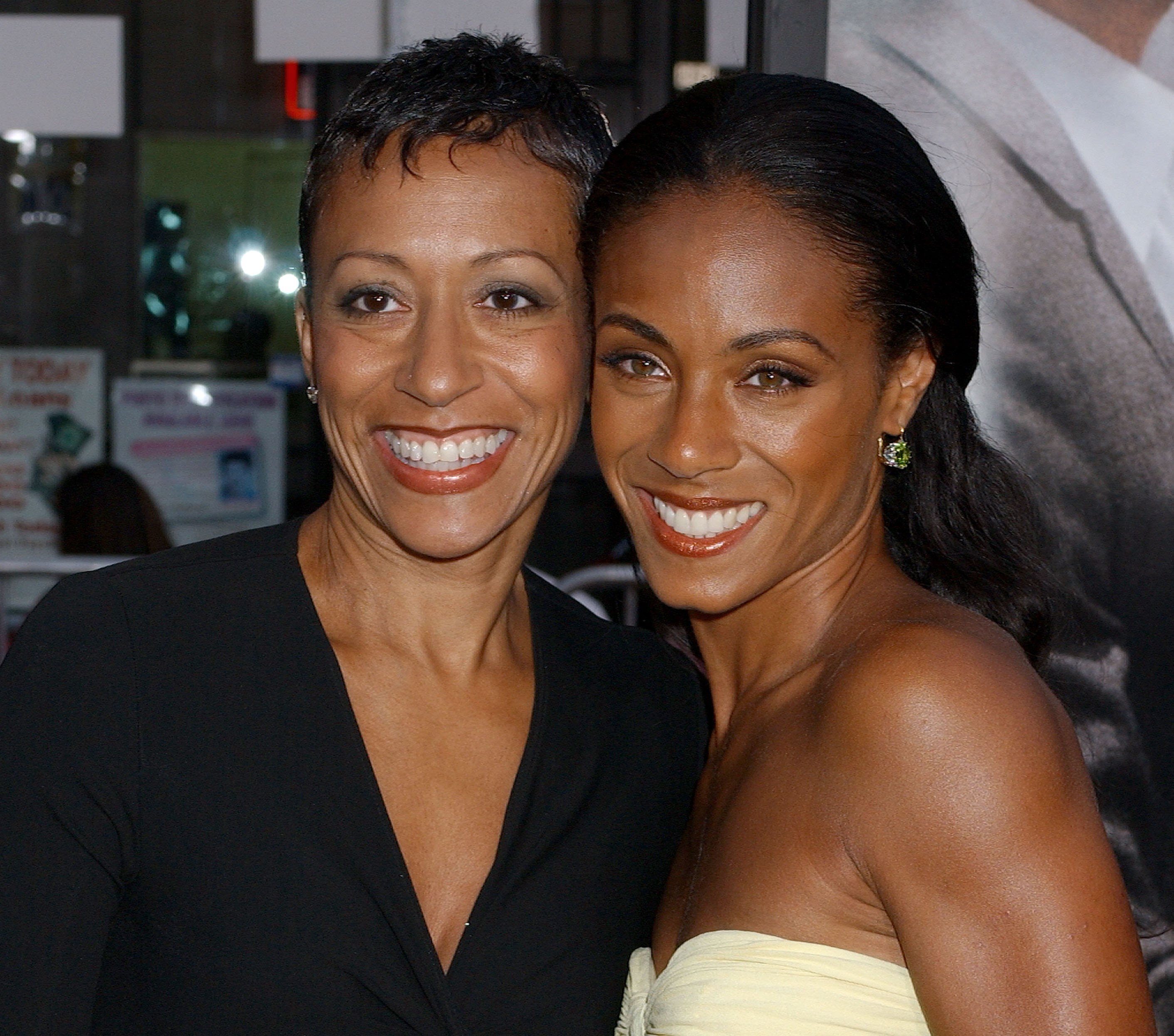 Close-up of Jada and Adrienne smiling at an event