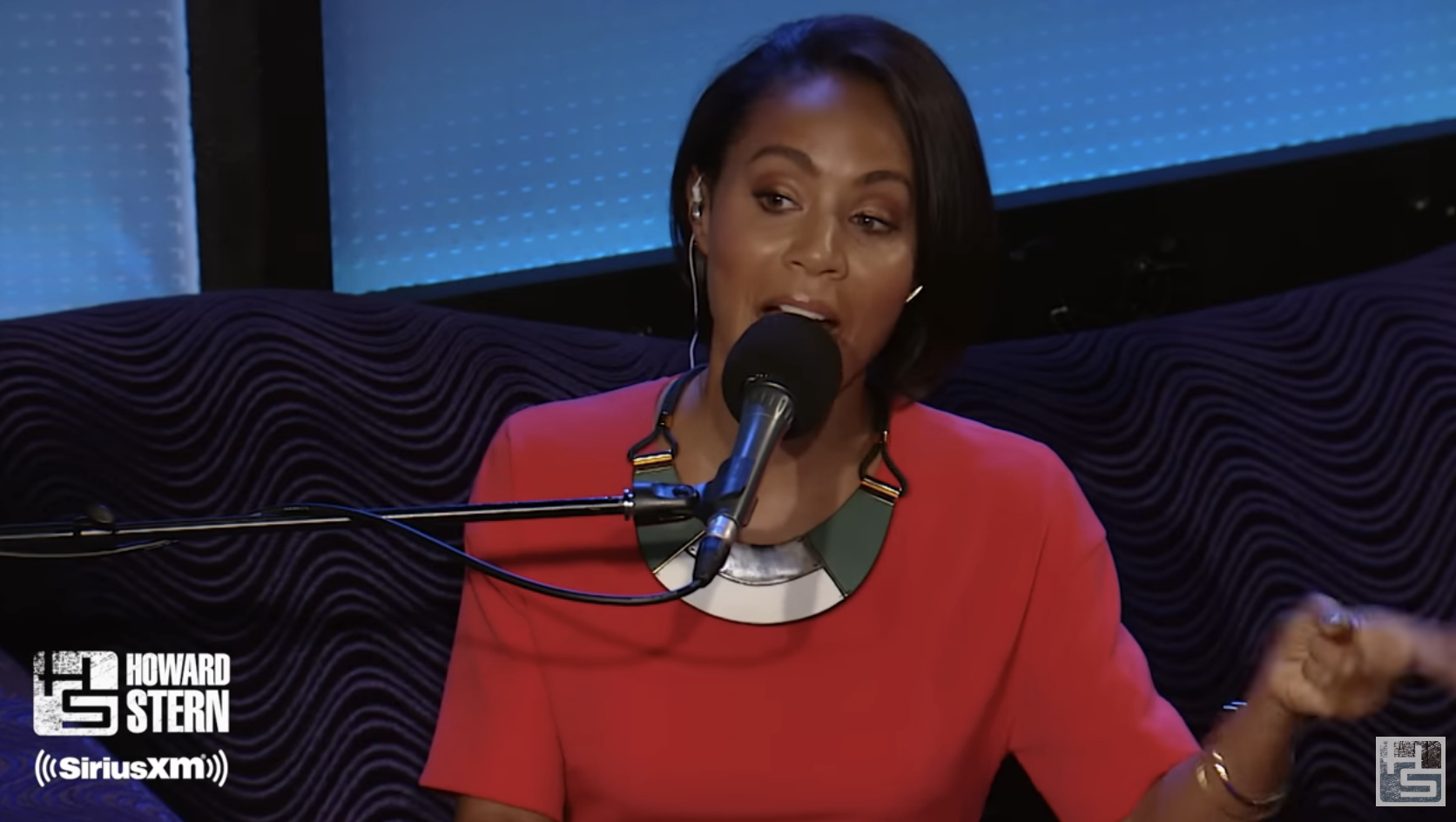 Close-up of Jada on The Howard Stern Show