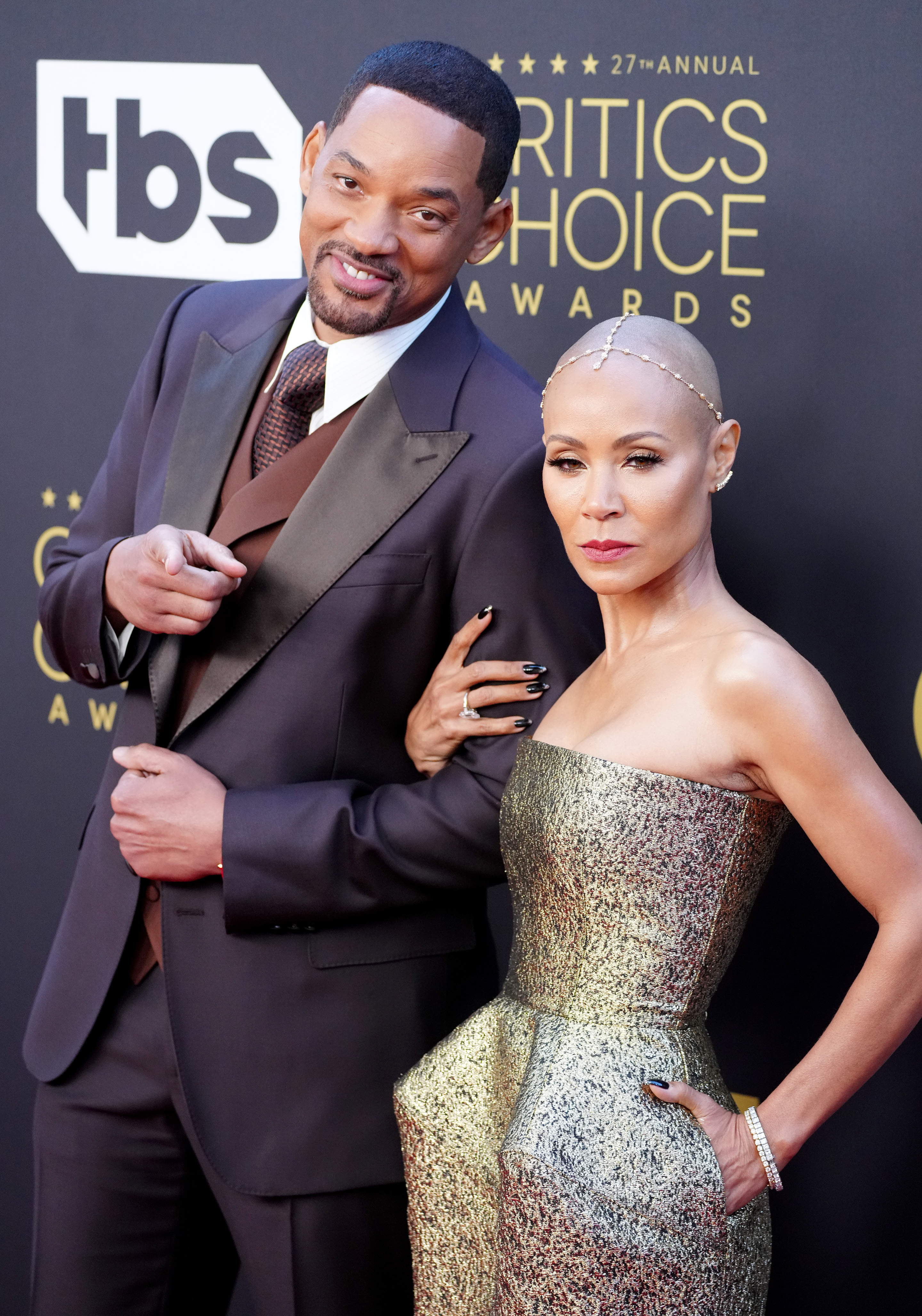 Close-up of Will and Jada at a media event