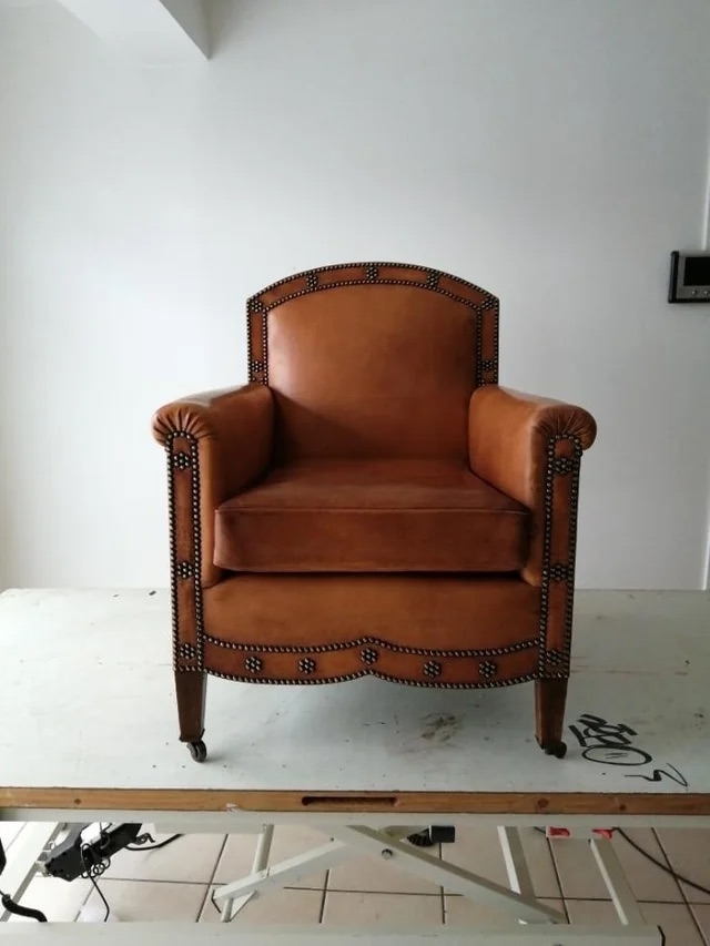 The armchair after being completely restored to match the original condition