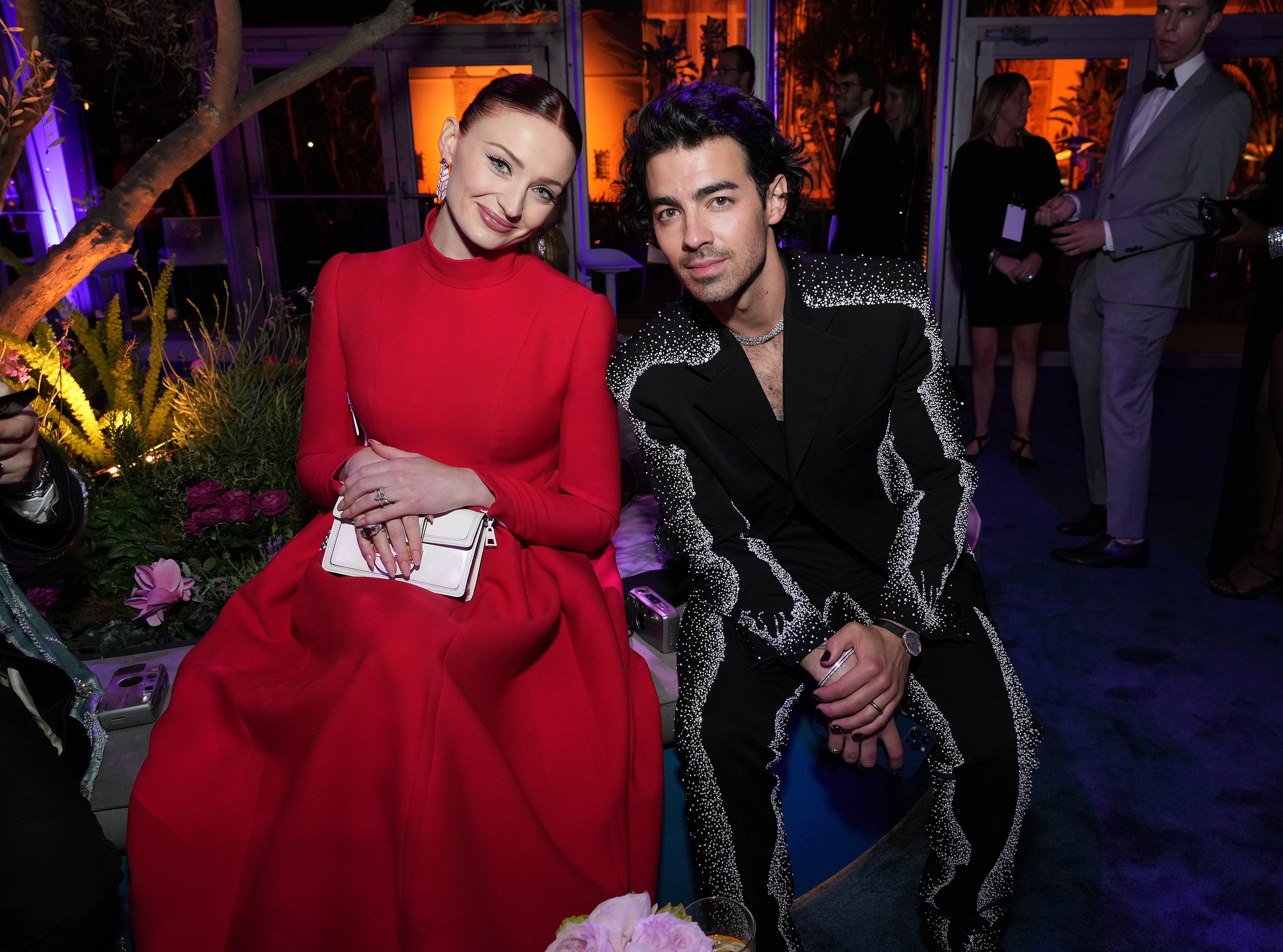 Close-up of Joe and Sophie sitting together