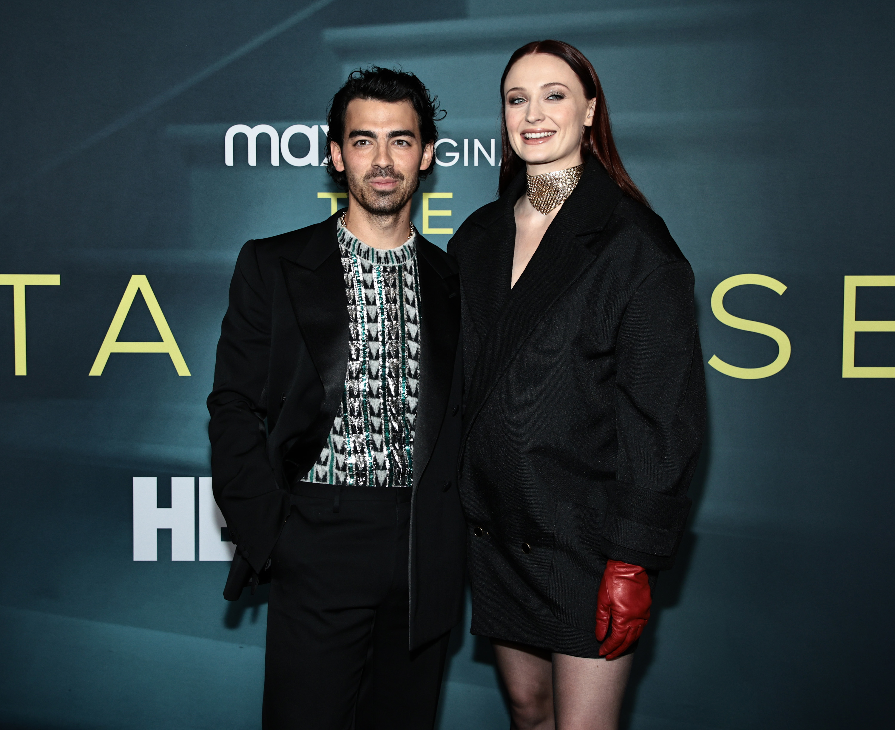 Close-up of Joe and Sophie at a media event