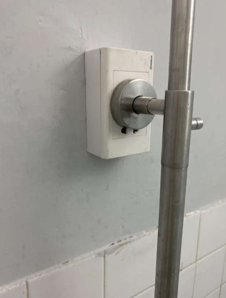 pipe attached to an outlet