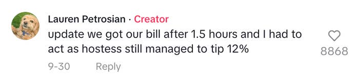 updated comment from the video creator