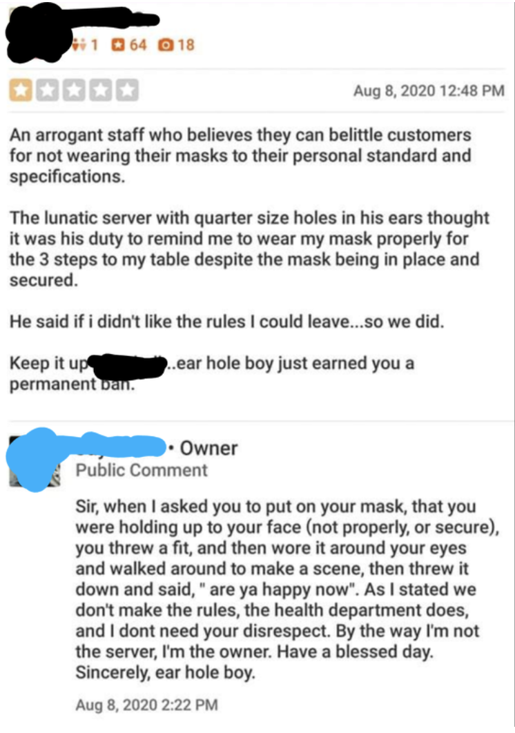 &quot;By the way I&#x27;m not the server, I&#x27;m the owner. Have a blessed day.&quot;