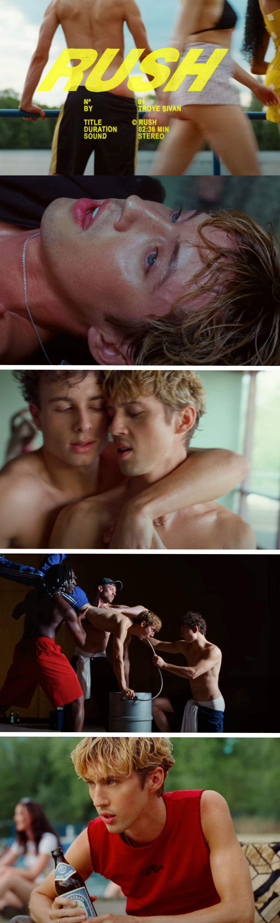 Screenshots from Troye&#x27;s &quot;Rush&quot; video