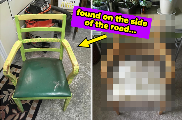 a green painted chair with a green leather seat and a blurred after image