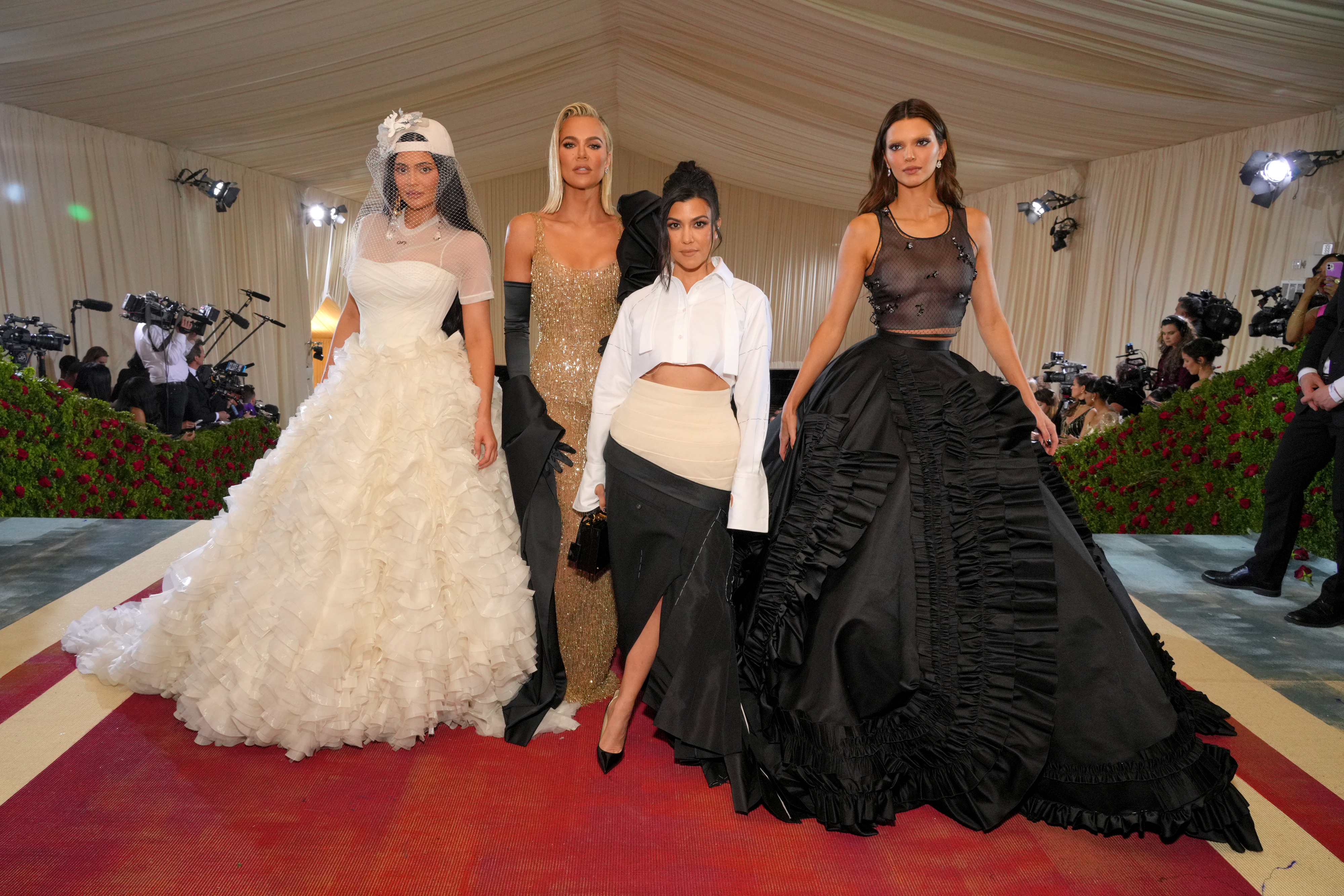 kylie, khloe, kourt and kendall on the red carpet