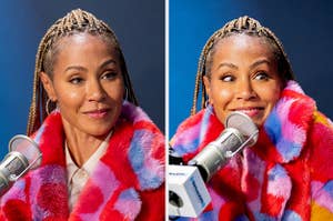Jada Pinkett Smith appears interested and excited in an interview