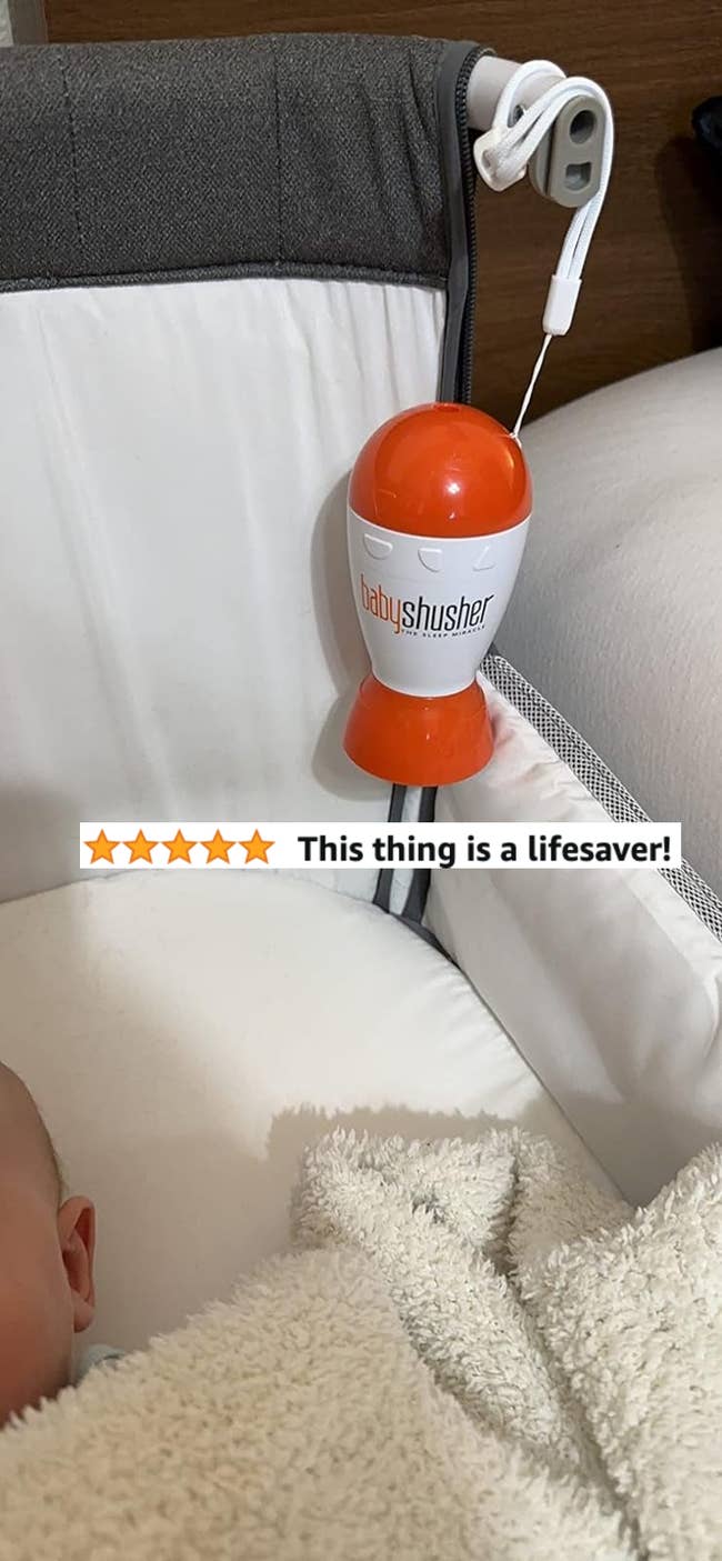 The device near a baby while they sleep in a crib