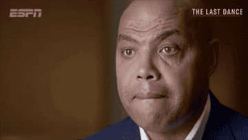 Charles Barkley&#x27;s mouth drops open as the camera zooms in on his face