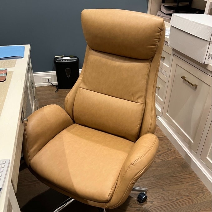 The desk chair in the color camel