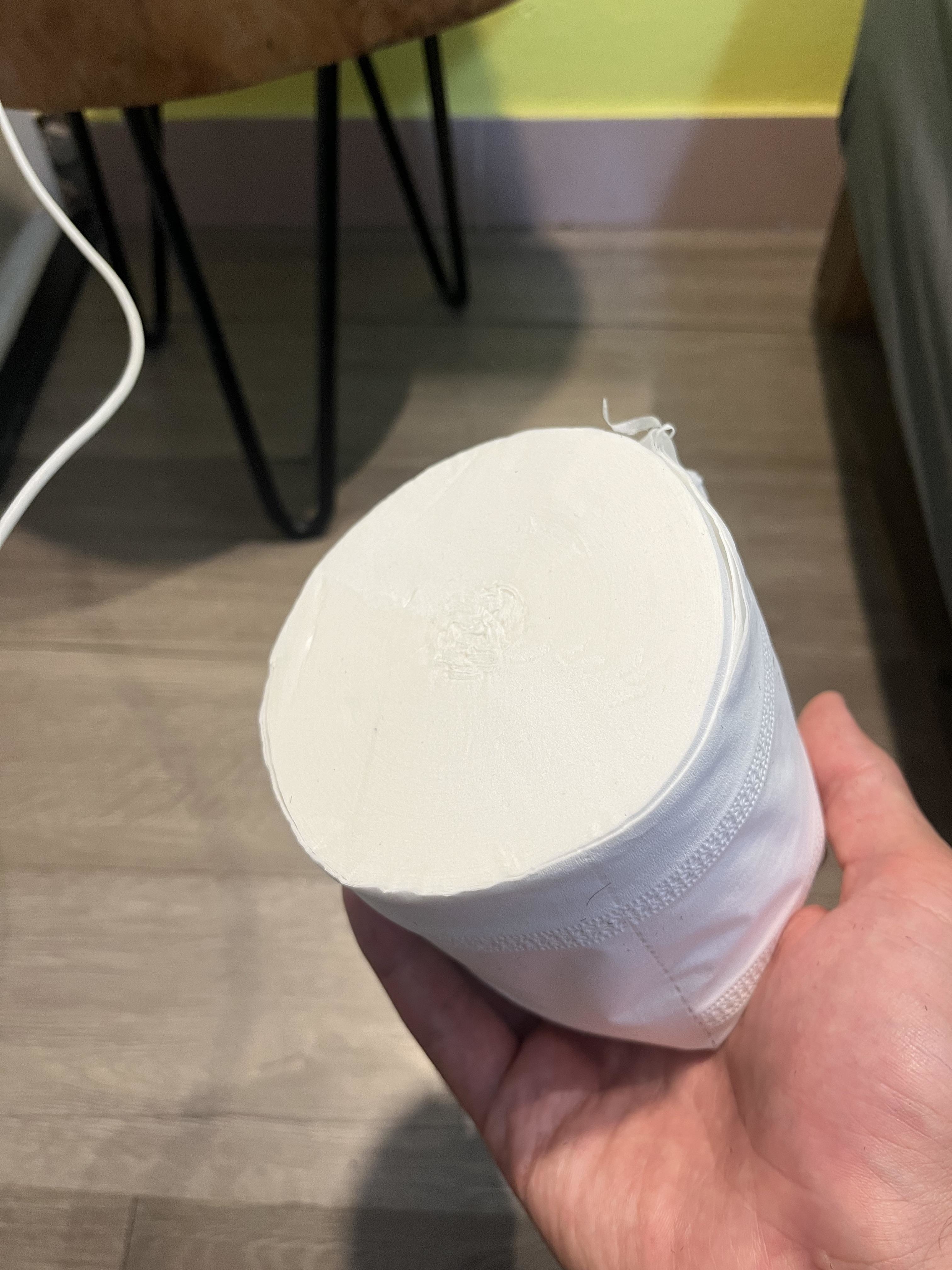 A toilet paper roll