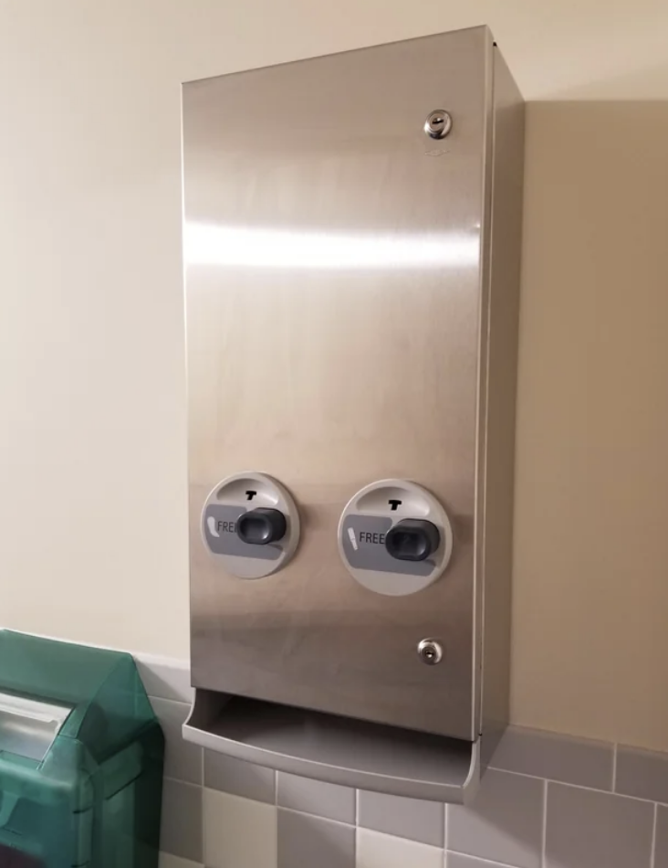 a face on a dispenser