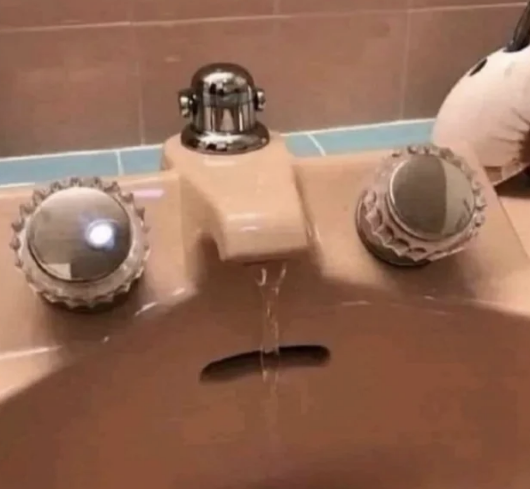 a sink with a face