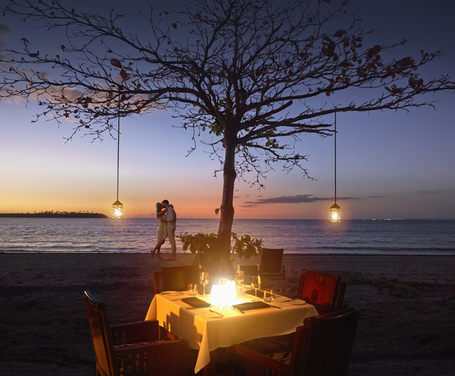 A couple on a romantic vacation