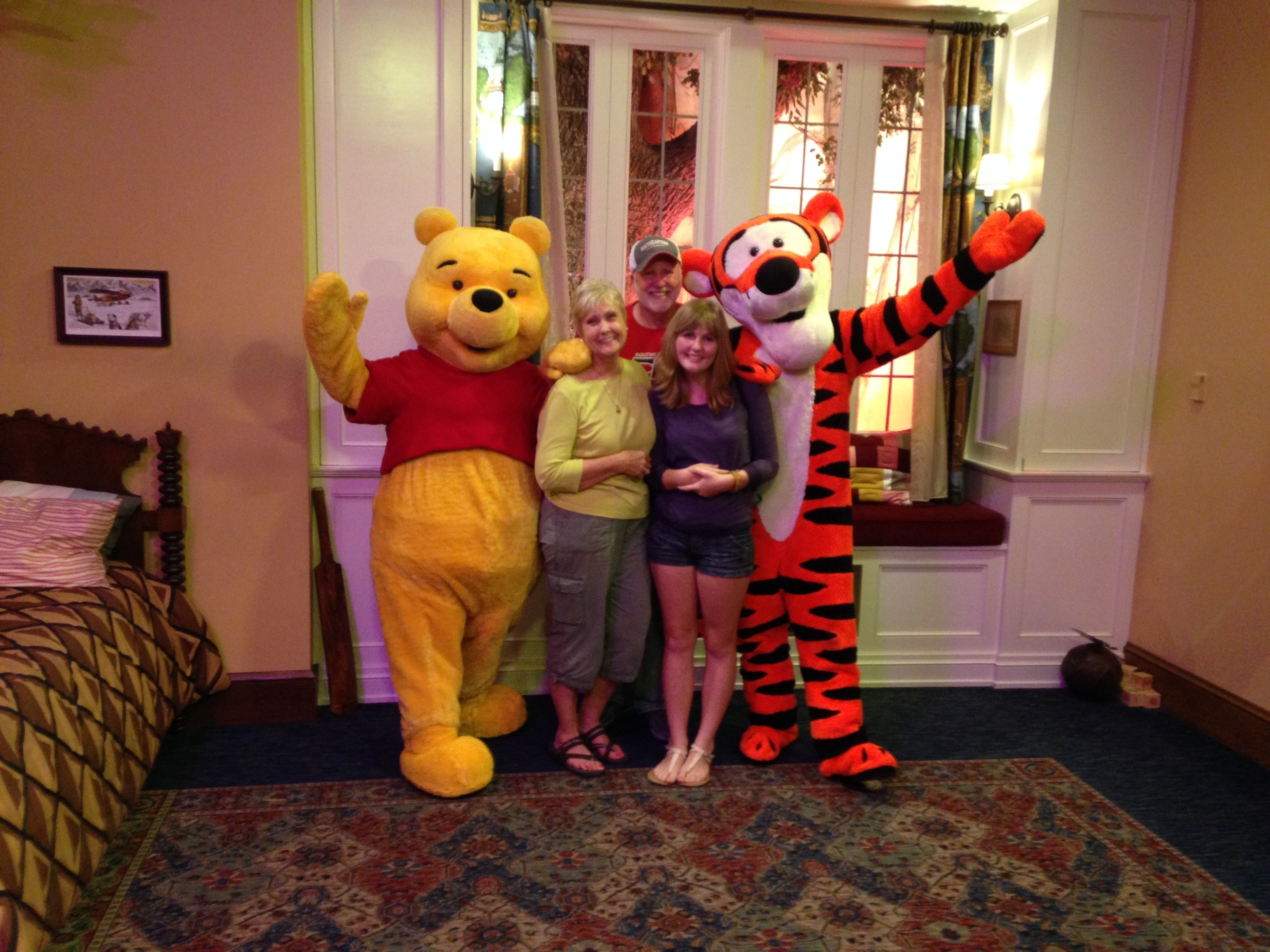 The author with her family and Disney characters