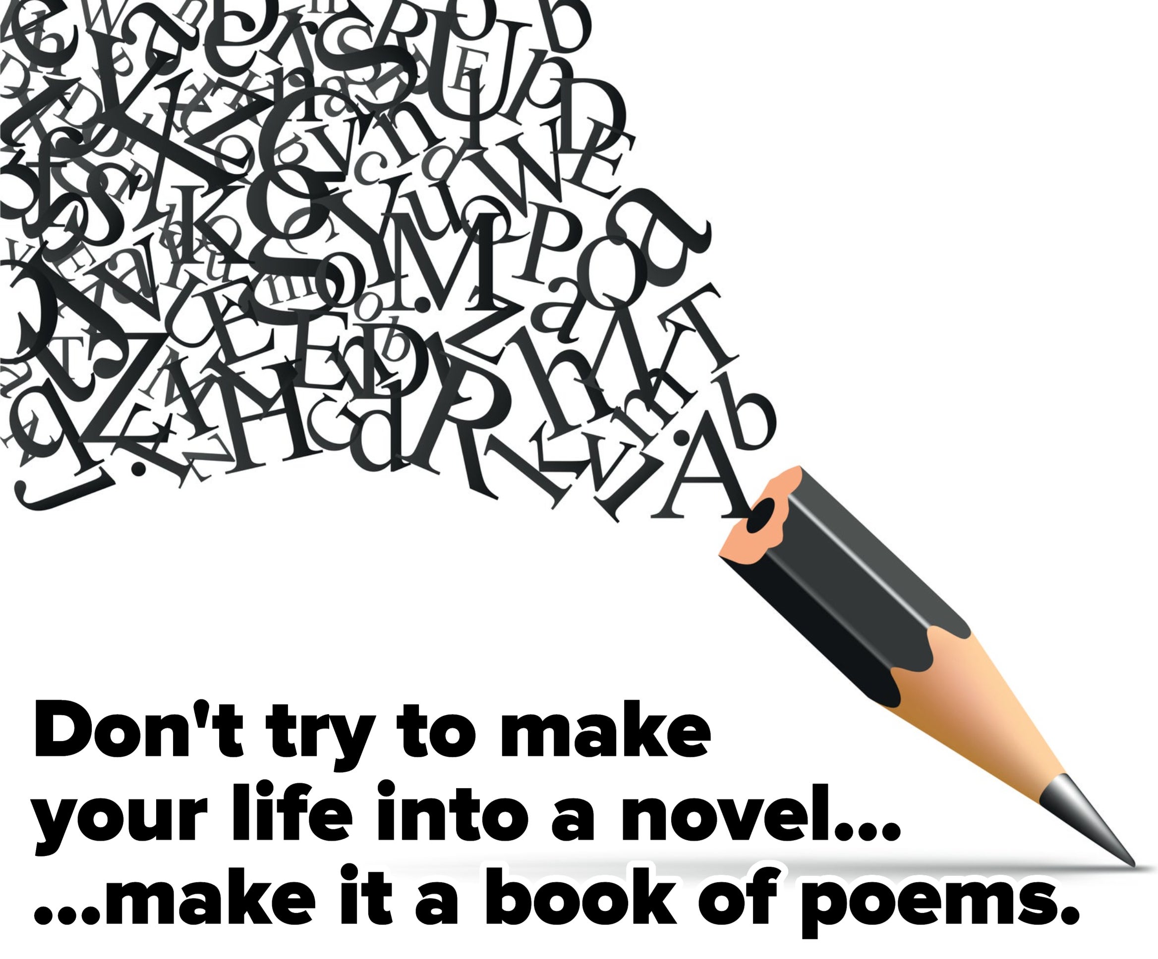 A pencil spilling letters