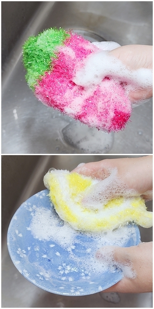 DAISO（ダイソー）のキッチンアイテム「手編みキッチンたわし」