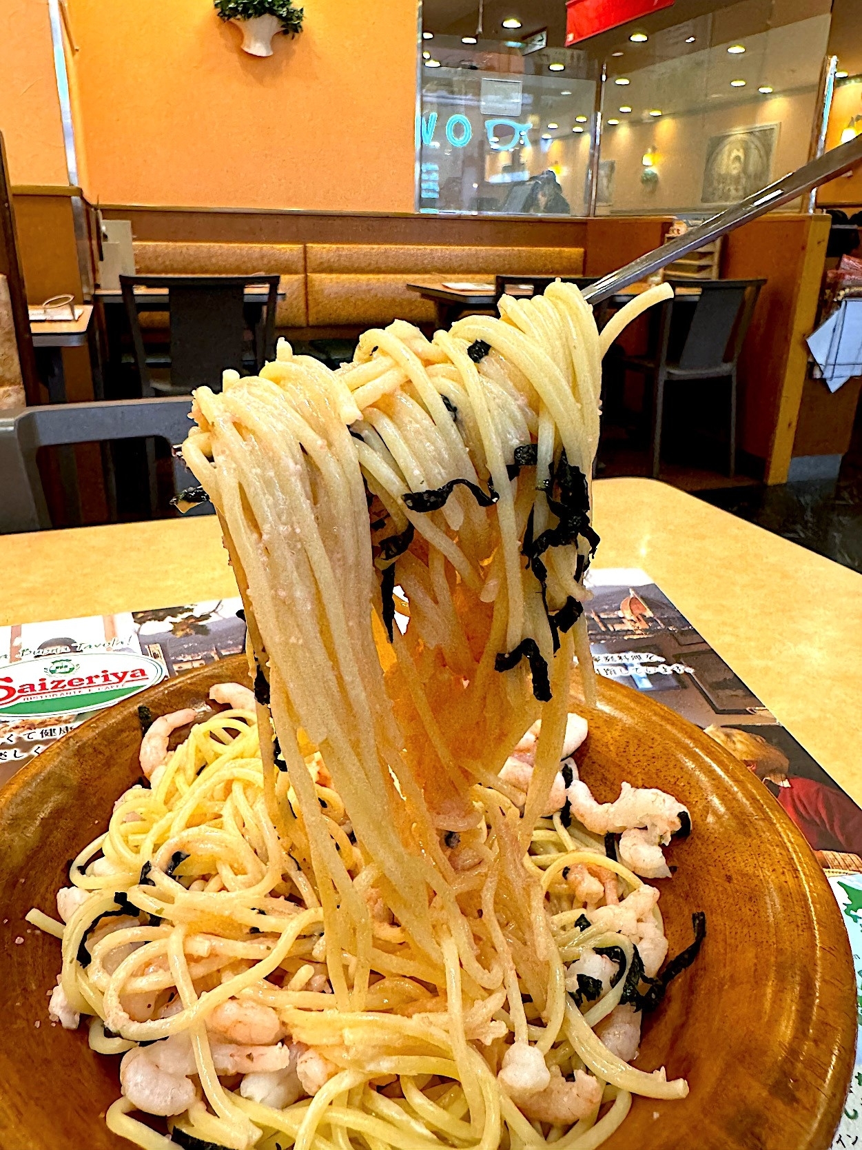 サイゼリヤのオススメのメニュー「小エビのタラコソース」